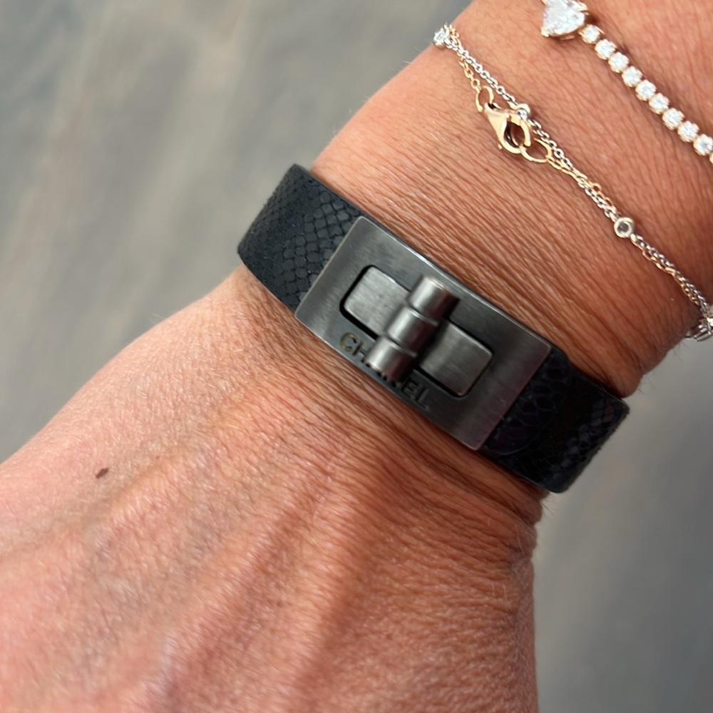Chanel Snakeskin Leather Bracelet